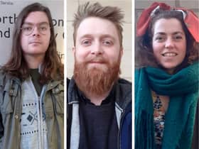 Just Stop Oil activists Louis McKechnie, Josh Smith and Emily Brocklebank