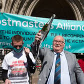 Tom Hedges celebrates outside court after his battle to clear his name as part of the Post Office scandal