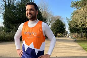Emon Choudhury, who won the BBC TV show Race Across The World, is taking part in the Manchester Marathon