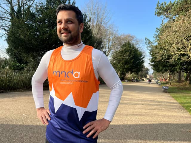 Emon Choudhury, who won the BBC TV show Race Across The World, is taking part in the Manchester Marathon