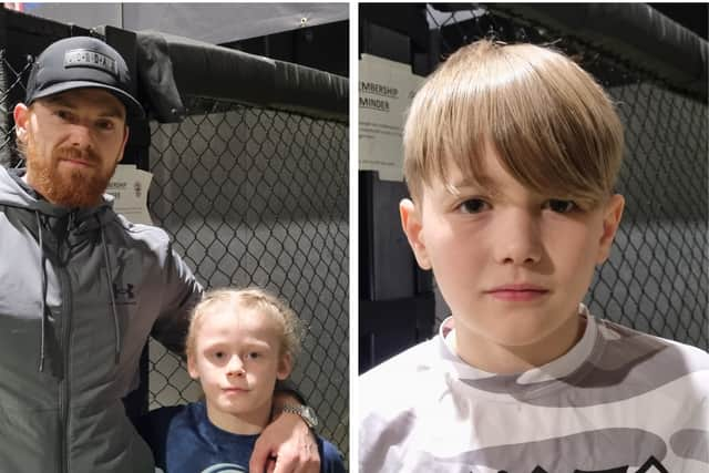 Young fighters Bobby Burgess (pictured with his dad Lee) and Ceejay Cooke. Photo: Andrew Nowell/NationalWorld