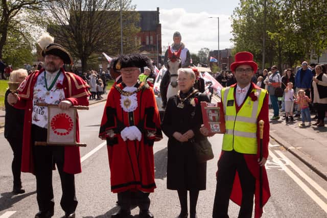 Last year’s St George’s Day parade in Manchester. Photo: Tony Gribben