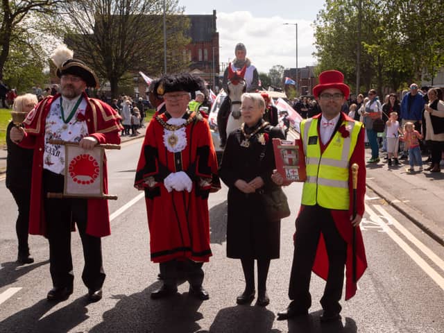 Last year’s St George’s Day parade in Manchester. Photo: Tony Gribben