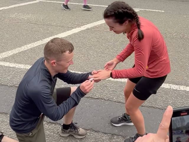 Niall West proposes to fiance Beth Miller during Credit: Ryan Parkinson / SWNS