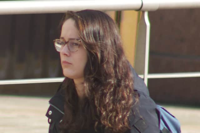 Sarah De Meulemeester outside court. Photo: Lynda Roughley