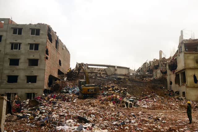 The aftermath of the Rana Plaza factory collapse in Dhaka, Bangladesh, in 2013. Photo: AFP via Getty Images