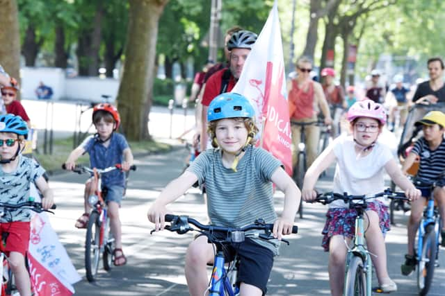 A Kidical Mass bike ride. Photo: Jennifer Fey