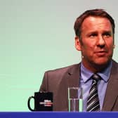 Paul Merson answers questions during Gillette Soccer Saturday Live with Jeff Stelling on March (Photo by Bryn Lennon/Getty Images)