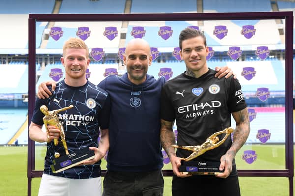 Pep Guardiola was asked about Ederson and Kevin De Bruyne’s availability against Leeds.