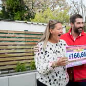 Lesley McNally with People's Postcode Lottery ambassador Matt Johnson