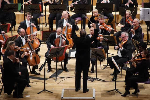 Sir Mark Elder conducting The Halle. Photo: Alex Burns/The Halle