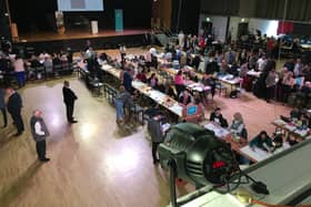 Oldham local election vote count at the Queen Elizabeth Hall. Photo: Charlotte Green LDRS