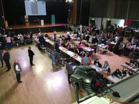 Oldham local election vote count at the Queen Elizabeth Hall. Photo: Charlotte Green LDRS