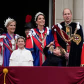 Kate Middleton and family appeared on the right of the balcony (Pic:Getty)