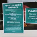 A sign at the local election reminding voters they need to bring ID. Photo: Getty Images