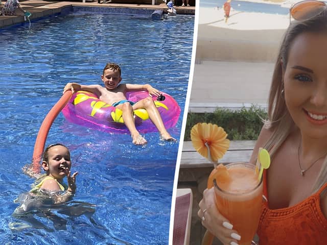 Rachel Smith, from Clacton-on-Sea, takes her two children Brayden, 11 and Elianna, 9, out of school every year during term time to go on holiday abroad. (SWNS)