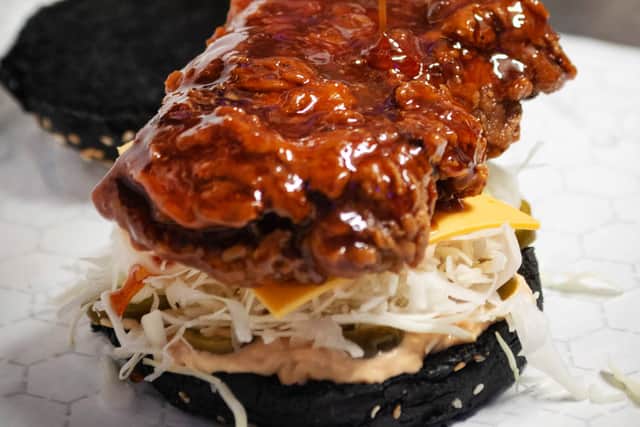 This sweet and spicy Korean fried chicken burger will be on the menu at Bunsik, Manchester. Photo: Bunsik