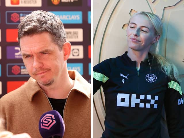 Man Utd and Man City were both represented in the WSL’s monthly awards. Cr: Getty Images/Man City