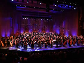 The National Youth Orchestra on stage at The Barbican in London. Photo: Mark Allan