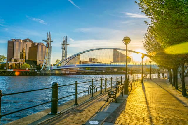 Salford Quays in the Manchester sun 