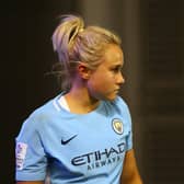 Former Manchester City midfielder Izzy Christiansen has confirmed her retirement from football. (Photo by Alex Livesey/Getty Images)