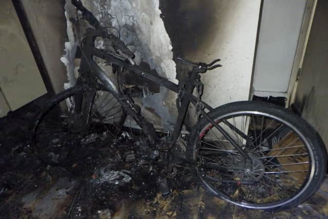 An e-bike owner has been left terrified after his scooter randomly burst into flames 