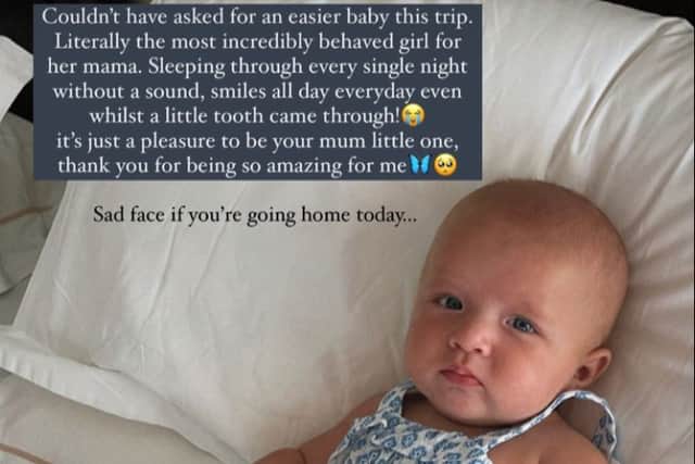 Molly-Mae Hague and Tommy Fury’s daughter Bambi on her last day in Barbados. (Credit @mollymae Instagram Story)