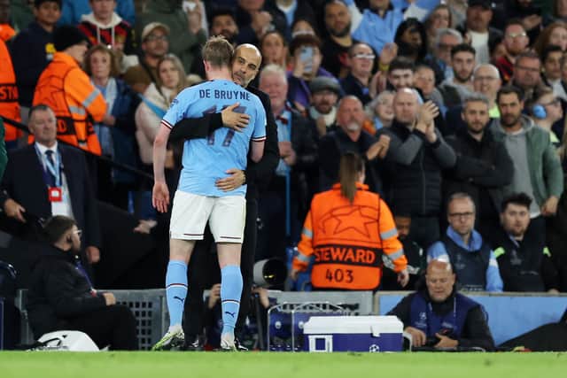 Pep Guardiola is just 90 minutes away from completing the treble (Image: Getty Images)