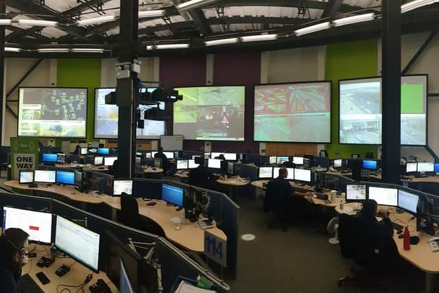 Staff at National Highways’ regional operations centre near Warrington (pictured). Credit: National Highways