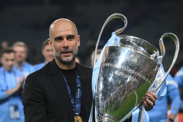 Pep Guardiola said he was exhausted at the end of a monumental season for Manchester City.