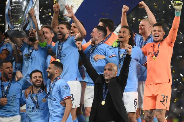 Guardiola led Manchester City to just a second treble in English football.