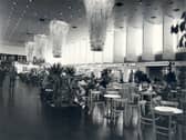 The famous low hanging chandeliers welcomed passengers in terminal 1