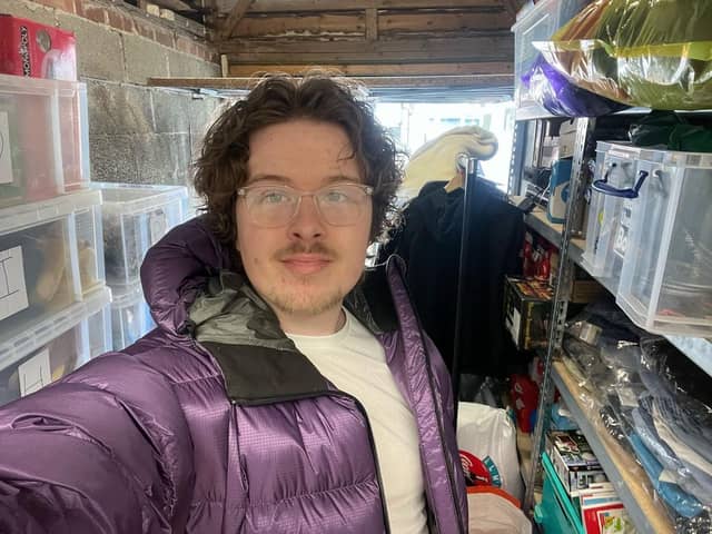 Jon Luc Greenwood buys goods from charity shops, car boot sales and "local contacts".