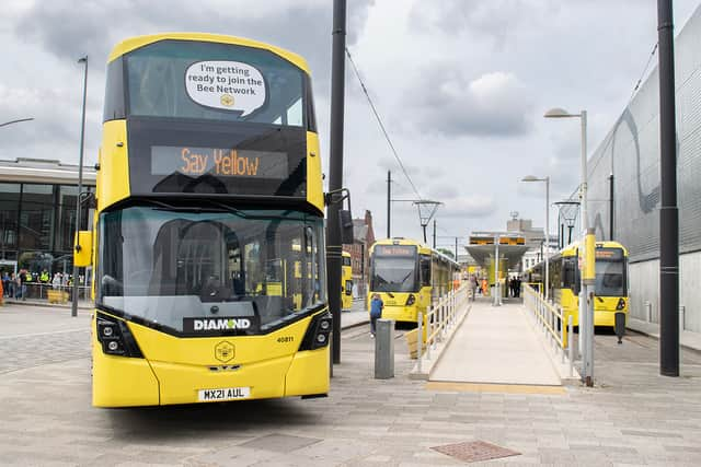 Bee Network bus in Rochdale. Photo: TfGM