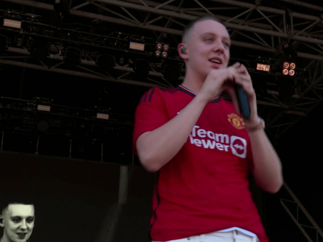 Aitch performs at Glastonbury 2023 (Image: BBC)