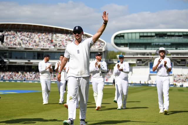 Josh Tongue of England is applauded by teammates as the leaves the field after taking five wickets during day three of the LV= Insurance Test Match between England and Ireland at Lord's Cricket Ground on June 03, 2023 in London, England. (Photo by Gareth Copley/Getty Images)