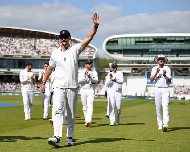 Josh Tongue of England is applauded by teammates as the leaves the field after taking five wickets during day three of the LV= Insurance Test Match between England and Ireland at Lord's Cricket Ground on June 03, 2023 in London, England. (Photo by Gareth Copley/Getty Images)