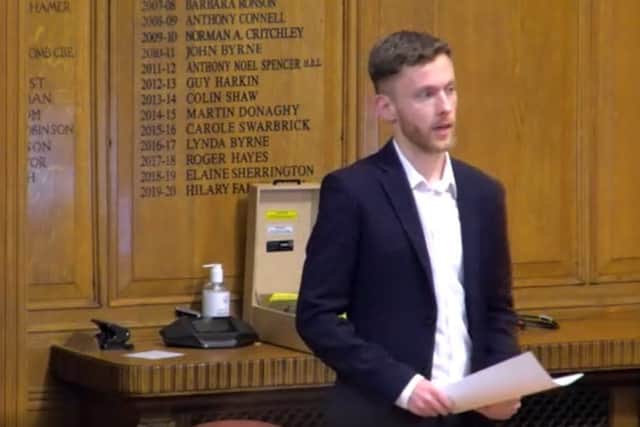 Dylan Evans presented the petition to Bolton Council and spoke in support of leaving Greater Manchester. Credit: LDRS