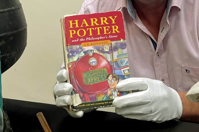 A rare first edition 1996 Bloomsbury publication of Harry Potter and the Philosopher's Stone purchased from a library for pennies is set to fetch up to £5,000 at auction.