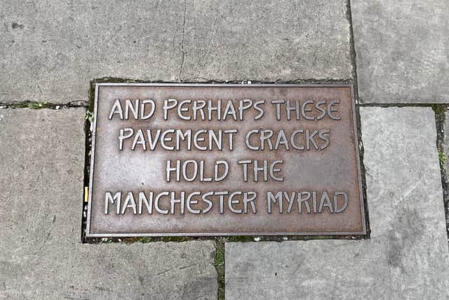 These extracts from Lemn Sissay’s poem Flags line the route of the River Tib underneath its namesake street. 