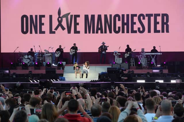 One Love Manchester concert in aid of the victims of the 2017 Manchester Arena attack. Credit: Getty Images/Dave Hogan for One Love Manchester