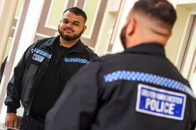 PC Sammal Zaman was sworn in as a student police on Tuesday 30 May, fulfilling his life-long ambition. Credit: GMP