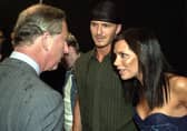 The Prince of Wales (L) meets pop star Victoria Beckham (R) and her husband David (C) at the Princes Trust Capital FM Party in the Park 2000, London late 09 July 2000. Victoria made her solo debut at the huge outdoor charity show 09 July in front of 100,000 music fans. She is the last of the Spice Girls to branch out with her own pop career as she joined dance act Truesteppers.