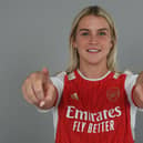 Alessia Russo signs for Arsenal at Emirates Stadium on July 04, 2023 in London, England. (Photo by David Price/Arsenal FC via Getty Images)