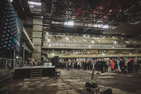 Inside the Co-op Live Arena during the “topping out” ceremony on Wednesday 5 July. Credit: Co-op Live