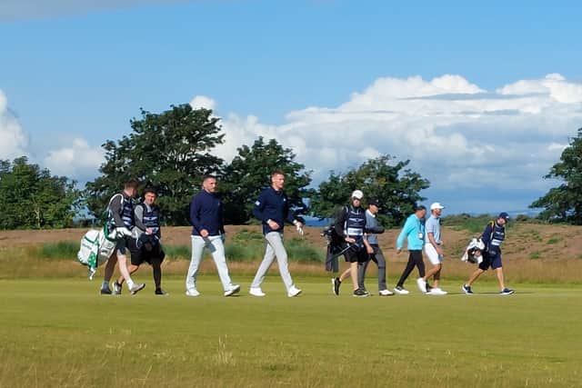 Scott McTominay and John McGinn on the Scottish Open course (Image: Martin Dempster)
