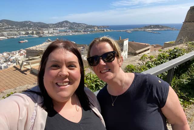 Clare Jeffs and Hannah Brown spent a day in Ibiza after bagging cheap flights