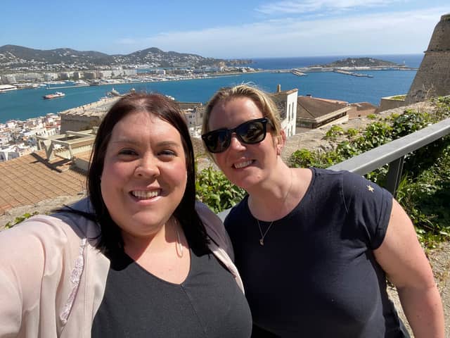 Clare Jeffs and Hannah Brown spent a day in Ibiza after bagging cheap flights 