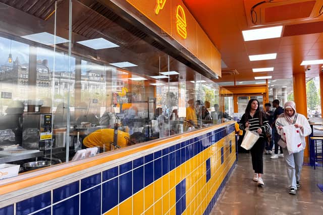 You can see all the food being prepared as you wait at Bunsik, Piccadilly Gardens.