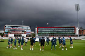  England warm up ahead of a nets session at Emirates Old Trafford on July 17, 2023 in Manchester, England. (Photo by Gareth Copley/Getty Images)